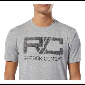 SALE!! Reebok Combat Logo Men  T-shirt In Gray Size S NWT